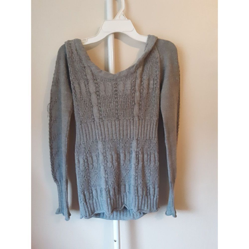 DKNY GREY HOODED SWEATER S